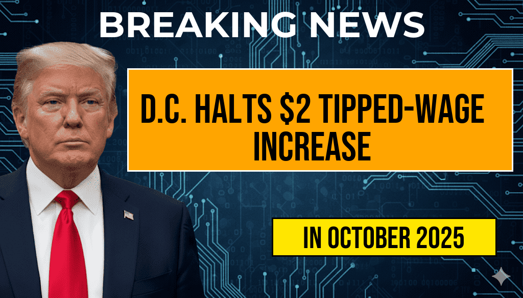 D.C. Halts $2 Tipped-Wage Increase, Potentially Costing Servers $4,160 Annually Compared to Original Plan