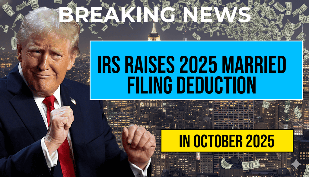 IRS Announces 2025 Married Filing Deduction Increased to $30,000, Saving Married Couples Approximately $3,300 at an 11% Marginal Tax Rate