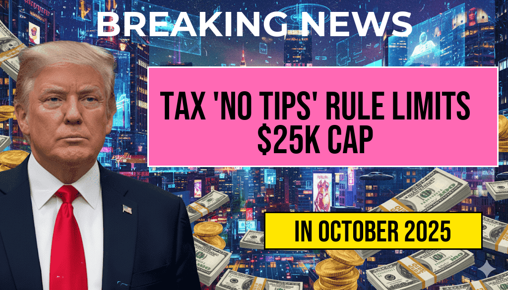 Tax ‘No Tips’ Rule Enforces $25,000 Annual Cap Through 2028